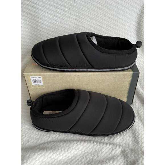 Men’s Size M 8-9 Weatherproof Nylon Puffer Slippers Collapsible Back,Black main image 9